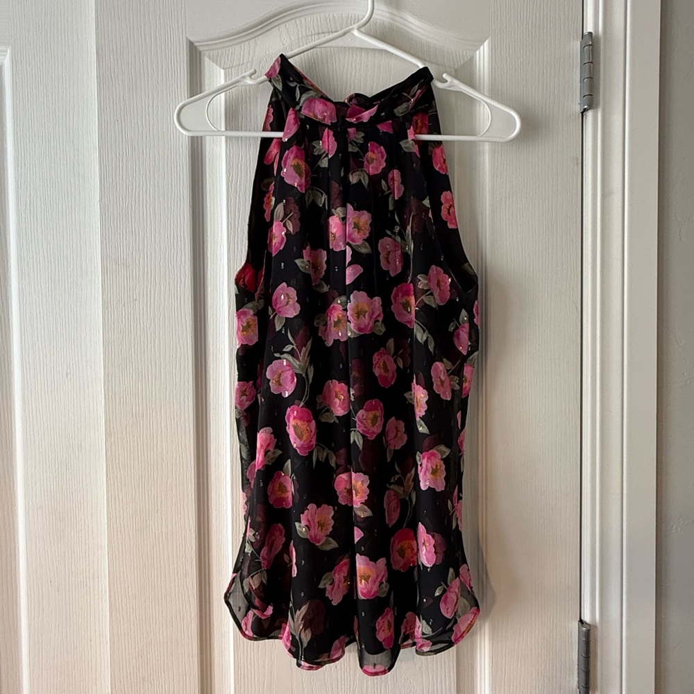 White House Black Market Spliced Poppy Halter Top